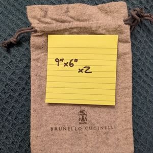 2 Brunello Cucinelli Dust Bags 9"x6"
